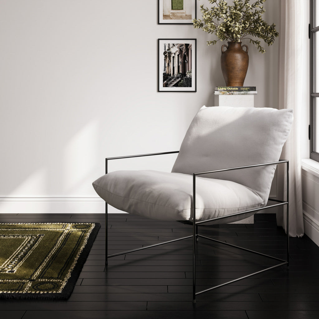 Brook Chalk White Cushioned Armchair